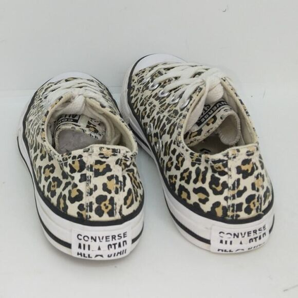 Converse Chuck Taylor AS Lox Ox Girls Pre-owned Cheetah Print Sneakers - sz. 1 - Picture 4 of 6